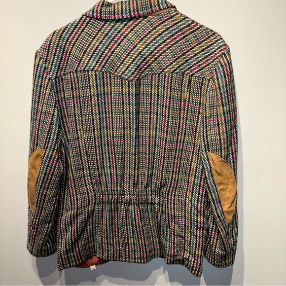 Hienzelaumn Blazer/Jacket Wool Tweed  Multicoloured US Sz10 Elbow patches VTG - Picture 2 of 14